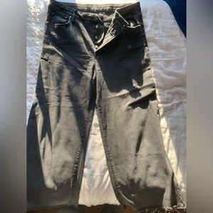 Black Flare & Wide Leg High Waist Jean Capris // Size 14